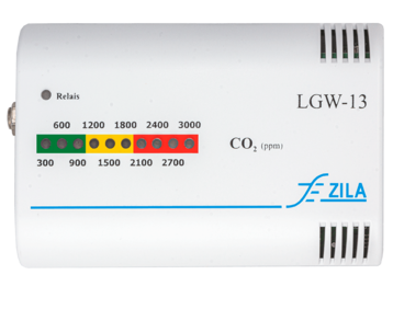 LGW-13 CO2 sensor for measuring room air quality with visual and acoustic warning signal output