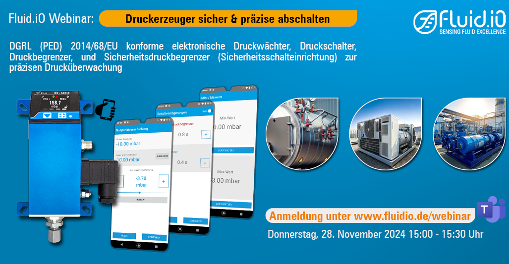 Meet Fluid.iO at Druckerzeuger sicher & präzise abschalten